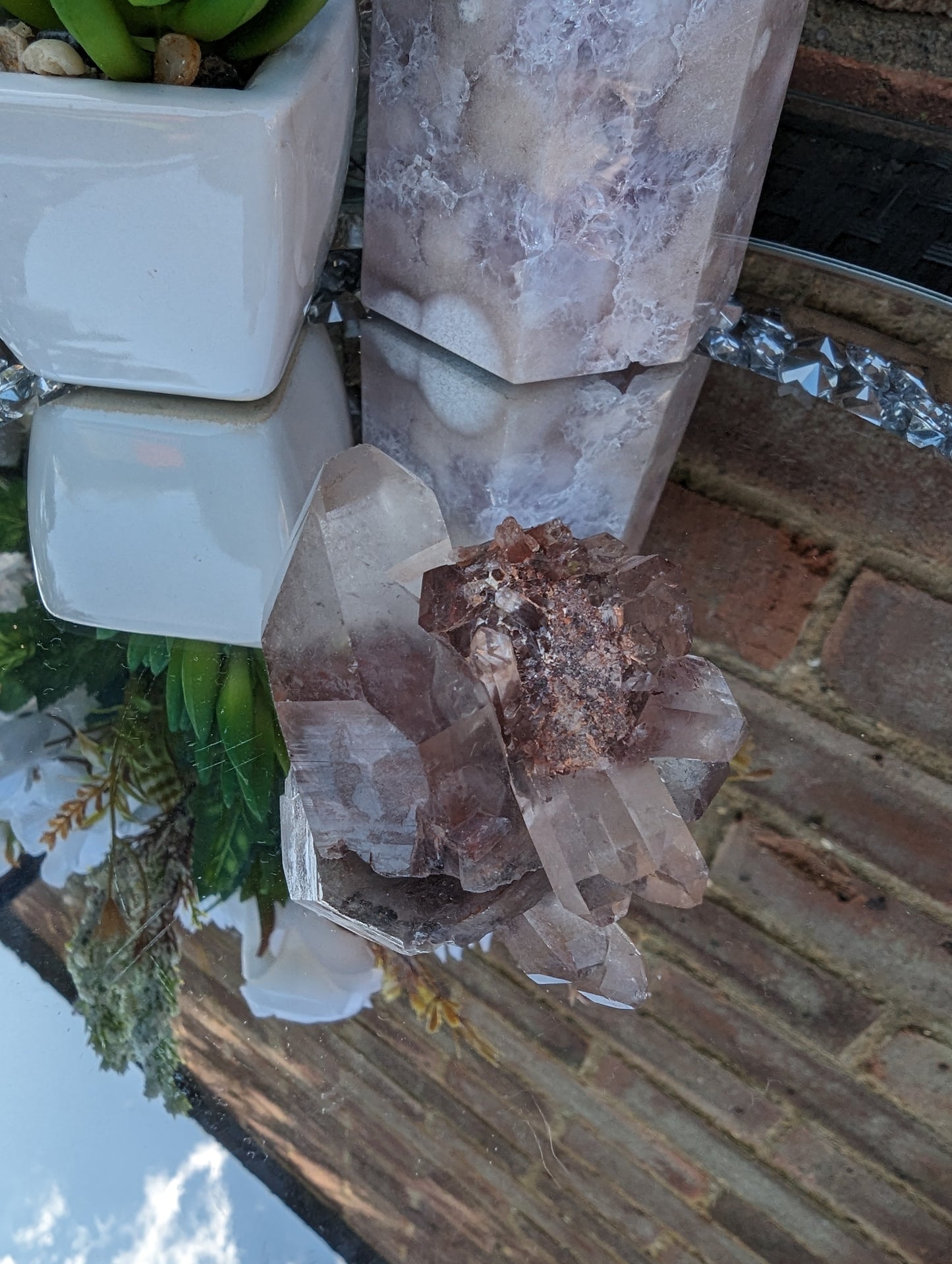 RARE Red Phantom Sunset Quartz Cluster | Rare & Radiant