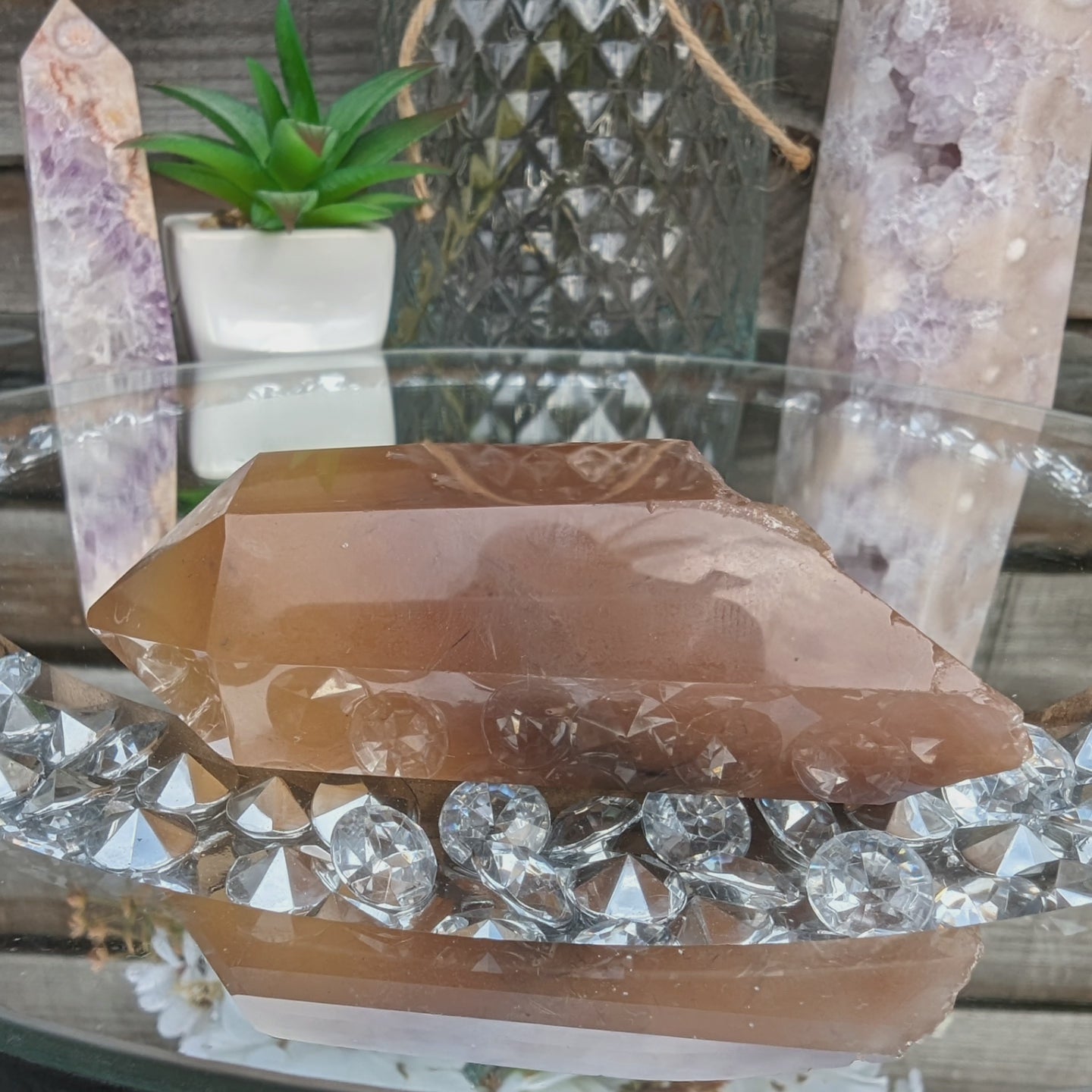 Deep Orange Honey Calcite Point | Joy & Vitality