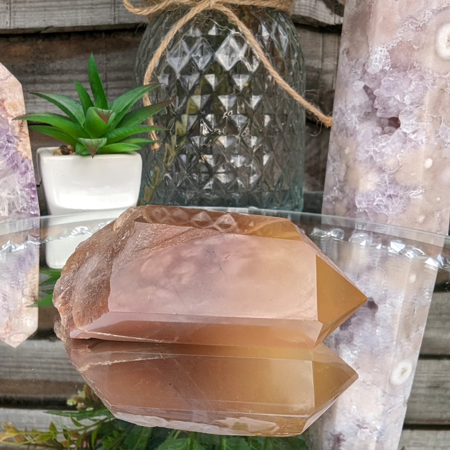 Deep Orange Honey Calcite Point | Joy & Vitality