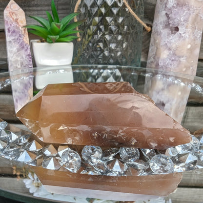 Deep Orange Honey Calcite Point | Joy & Vitality