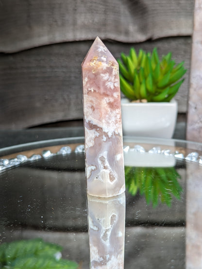 Pink Amethyst & Flower Agate Tower | Love & Growth