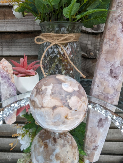 Blossom Flower Agate Sphere | Pink & Peaceful