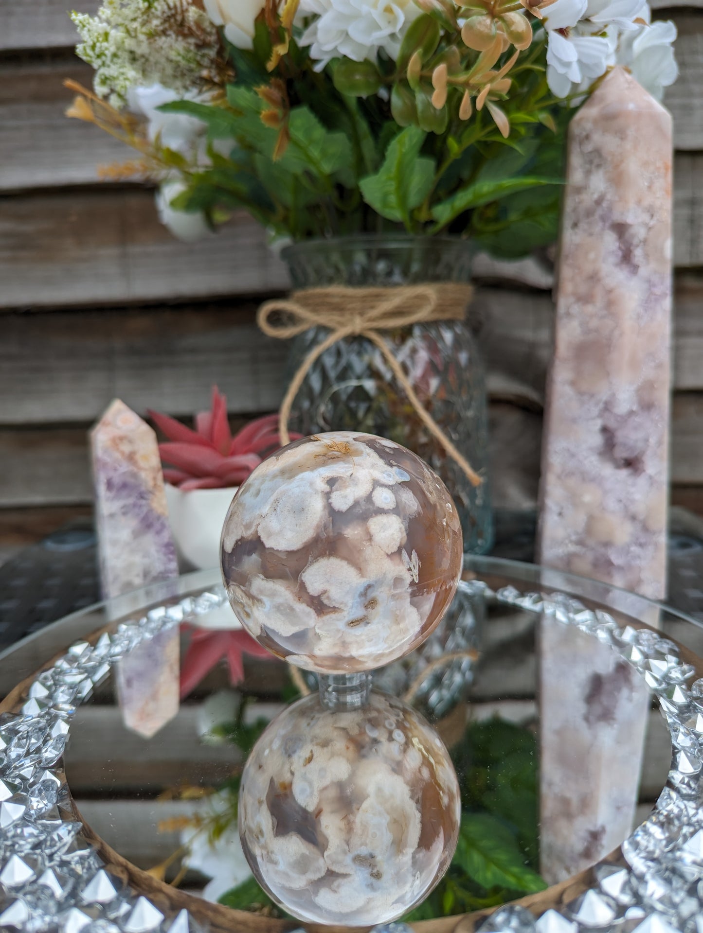 Blossom Flower Agate Sphere | Pink & Peaceful