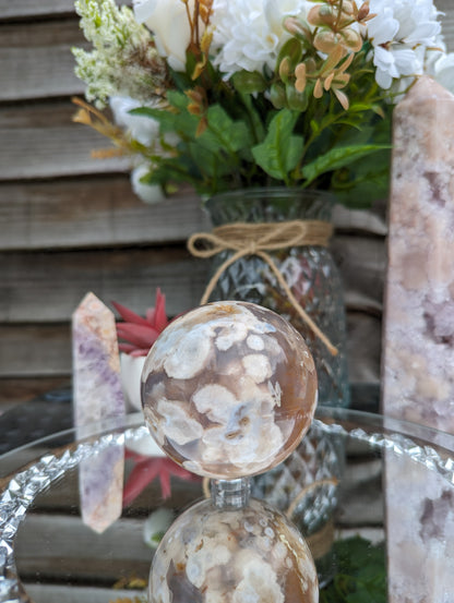 Blossom Flower Agate Sphere | Pink & Peaceful