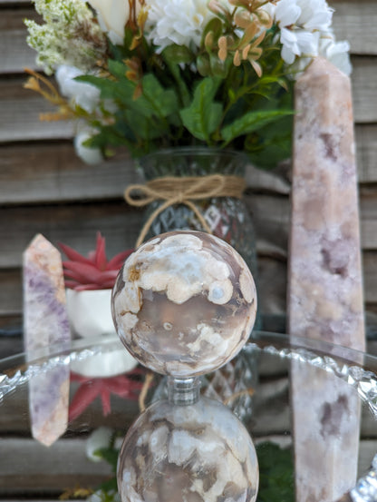 Blossom Flower Agate Sphere | Pink & Peaceful