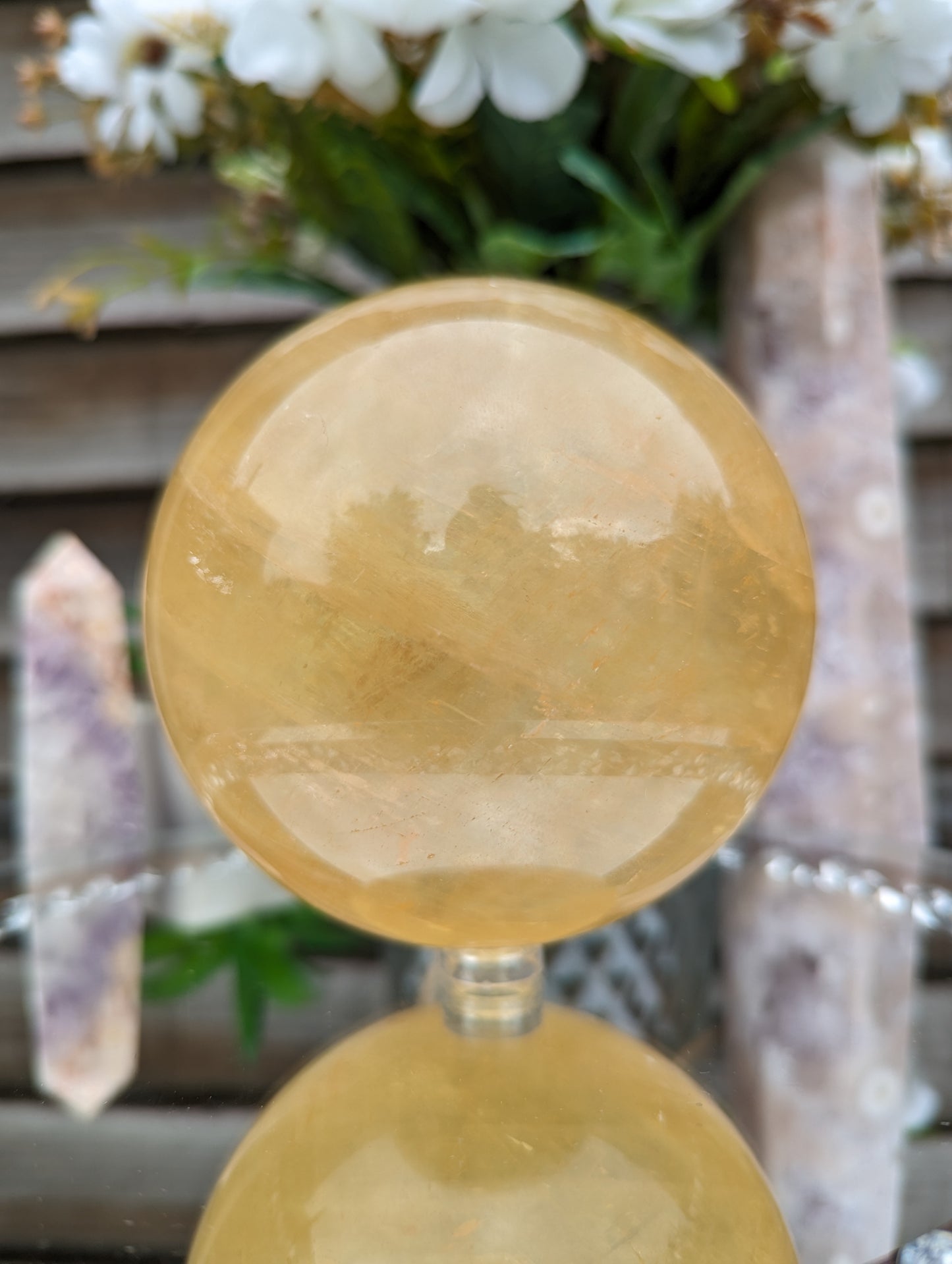 Natural Iceland Spar Sphere | Optical Magic