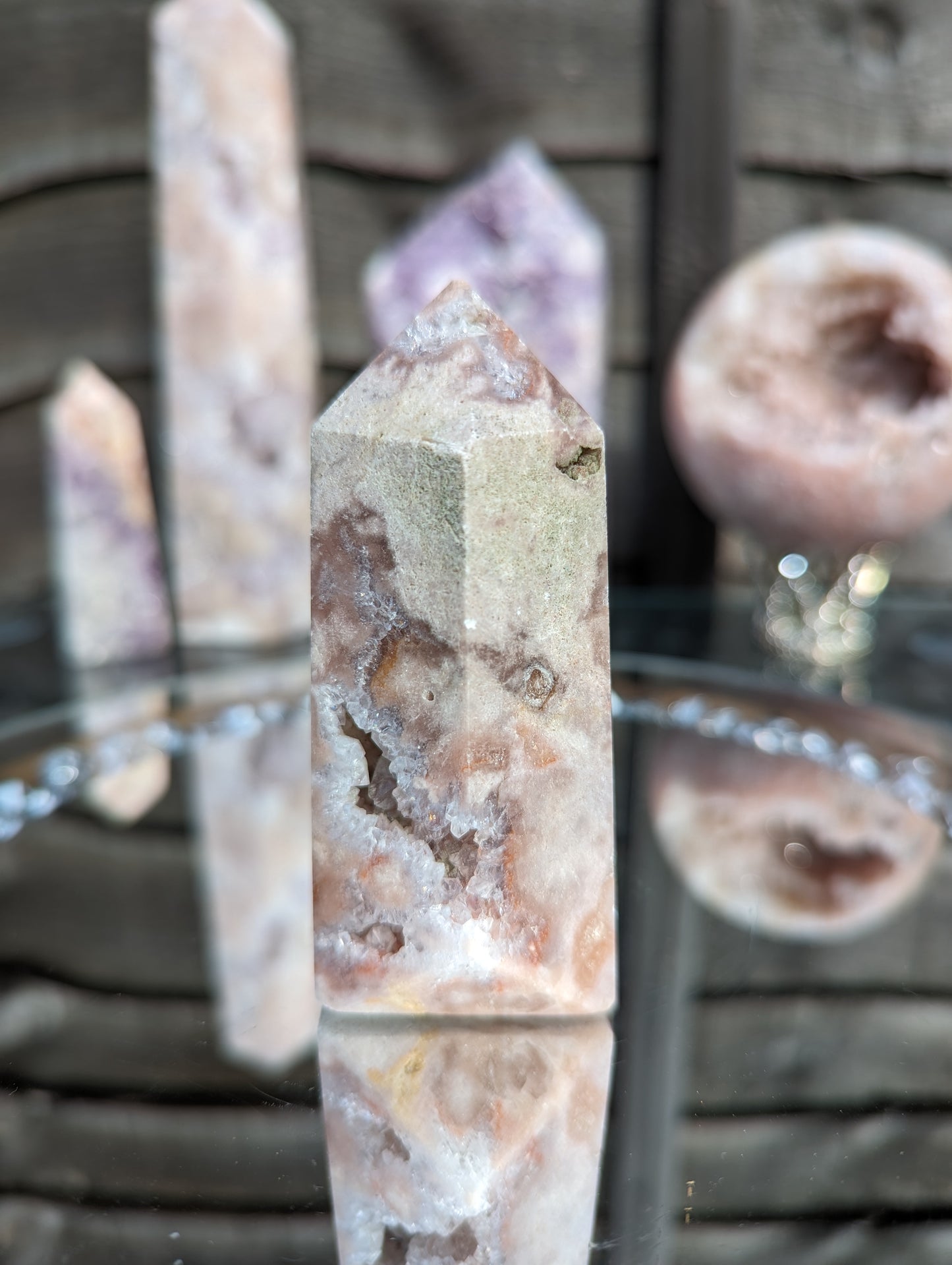 Pink Amethyst & Quartz Tower | Harmony & Balance