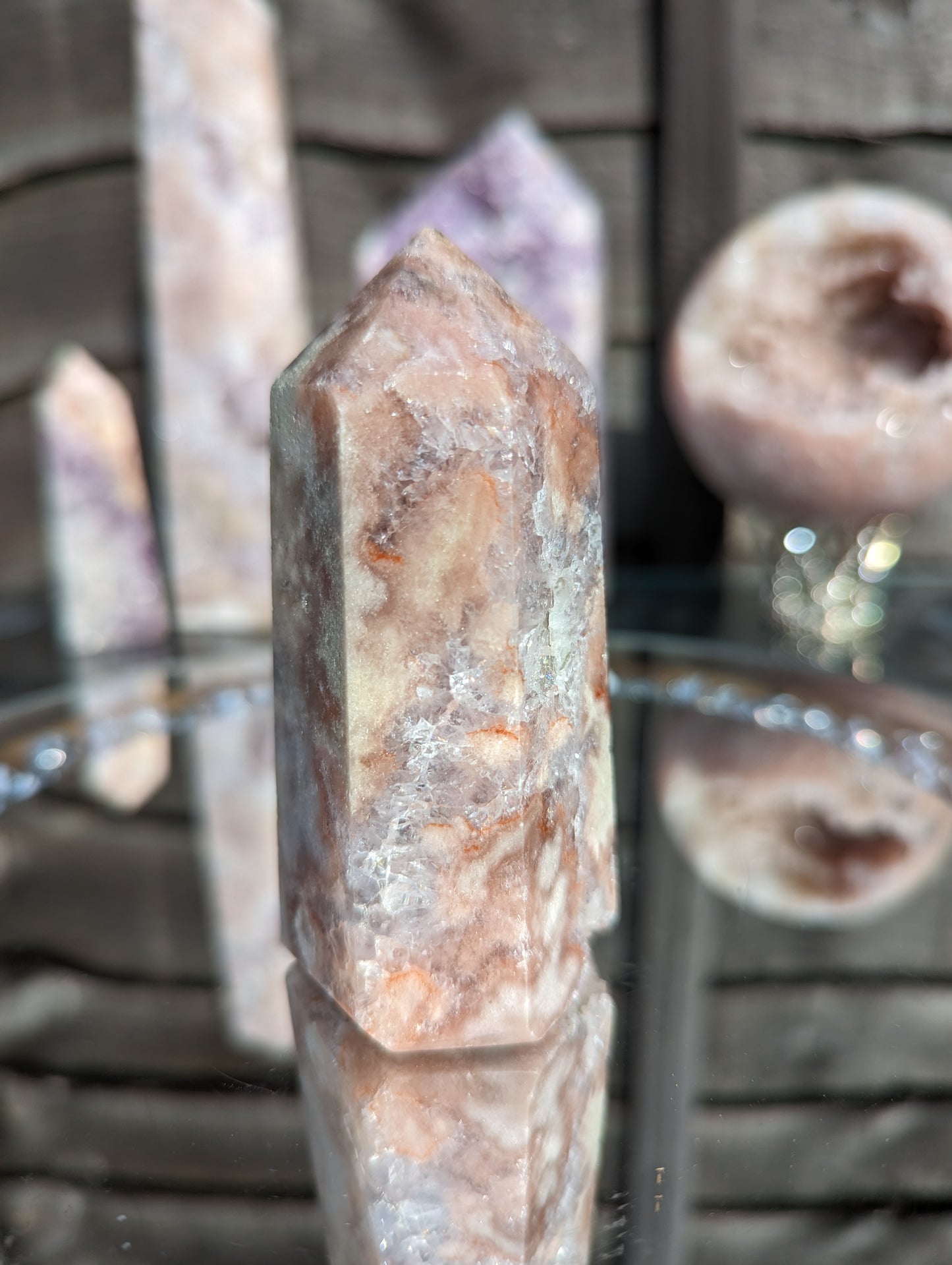 Pink Amethyst & Quartz Tower | Harmony & Balance