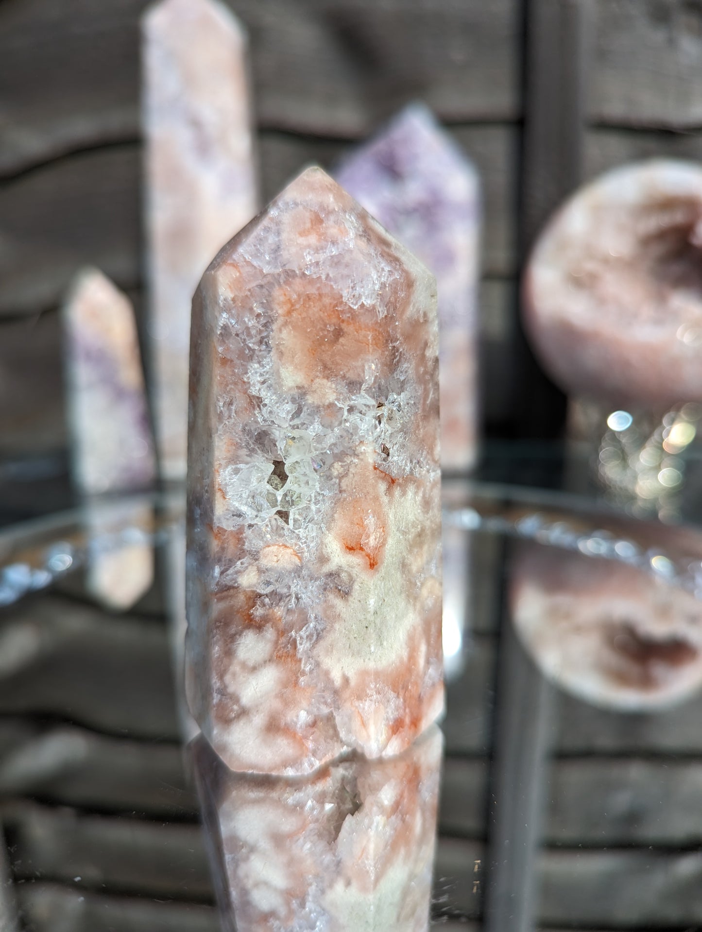 Pink Amethyst & Quartz Tower | Harmony & Balance