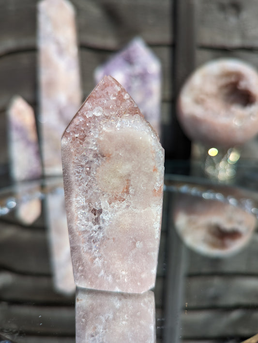 Pink Amethyst Druzy Tower | Love & Harmony