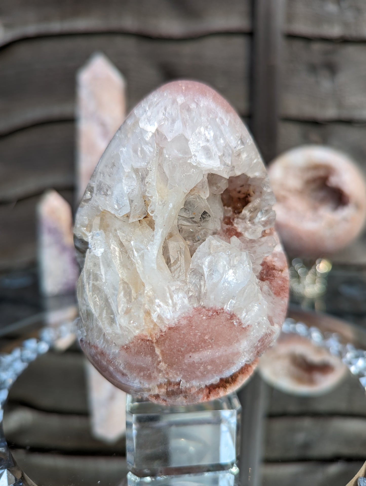 Pink Amethyst & Clear Quartz Egg | The Beauty Within