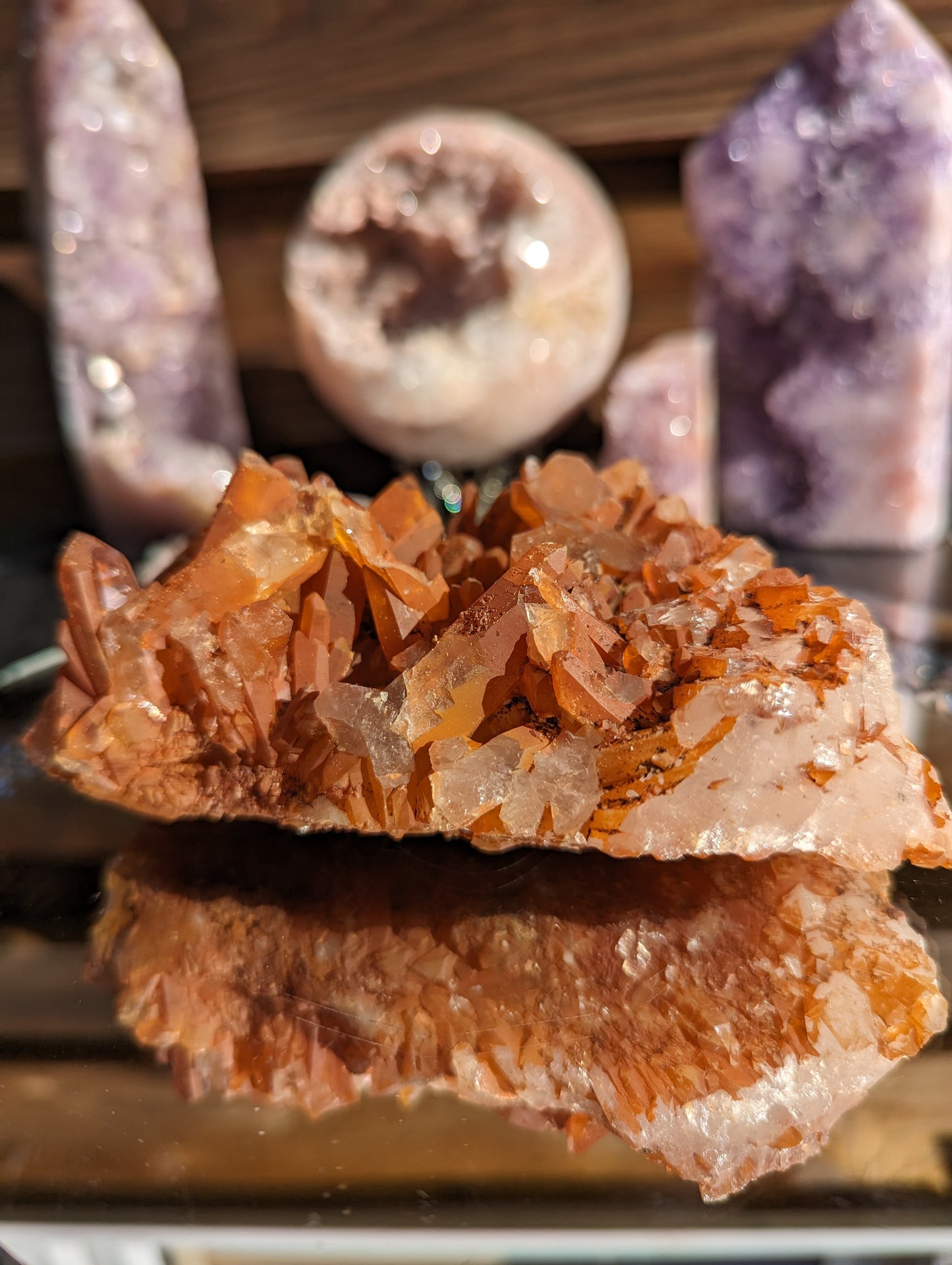 Sunset Orange Tangerine Quartz Cluster | Uplifting Energy