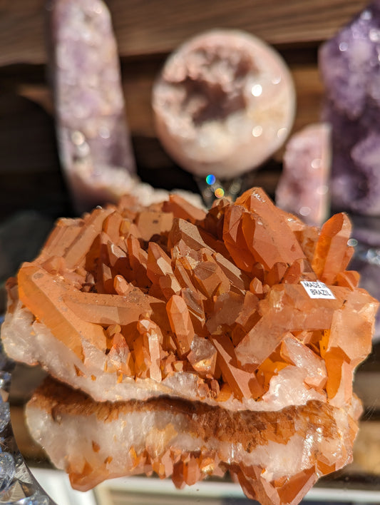 Sunset Orange Tangerine Quartz Cluster | Uplifting Energy