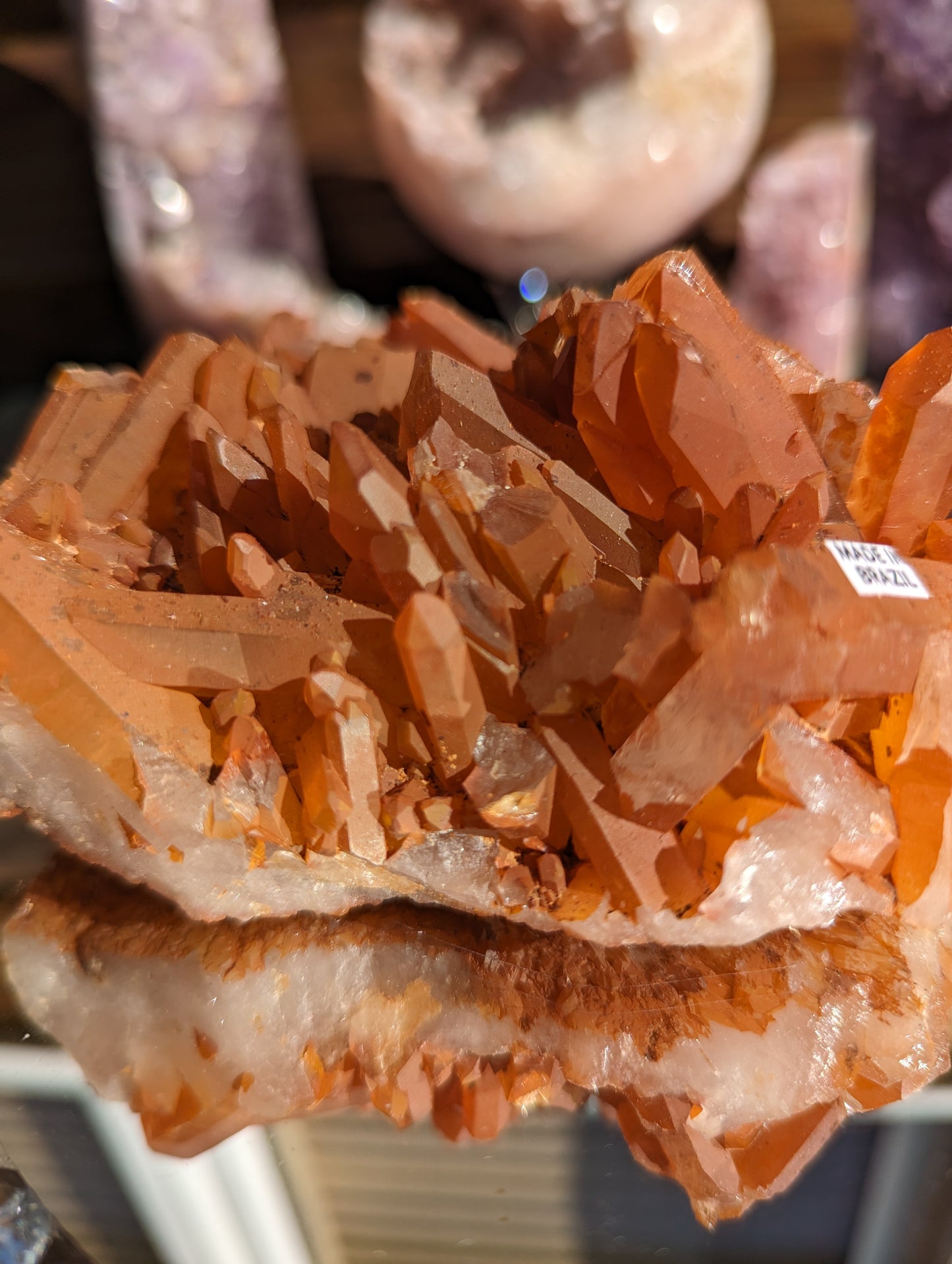 Sunset Orange Tangerine Quartz Cluster | Uplifting Energy