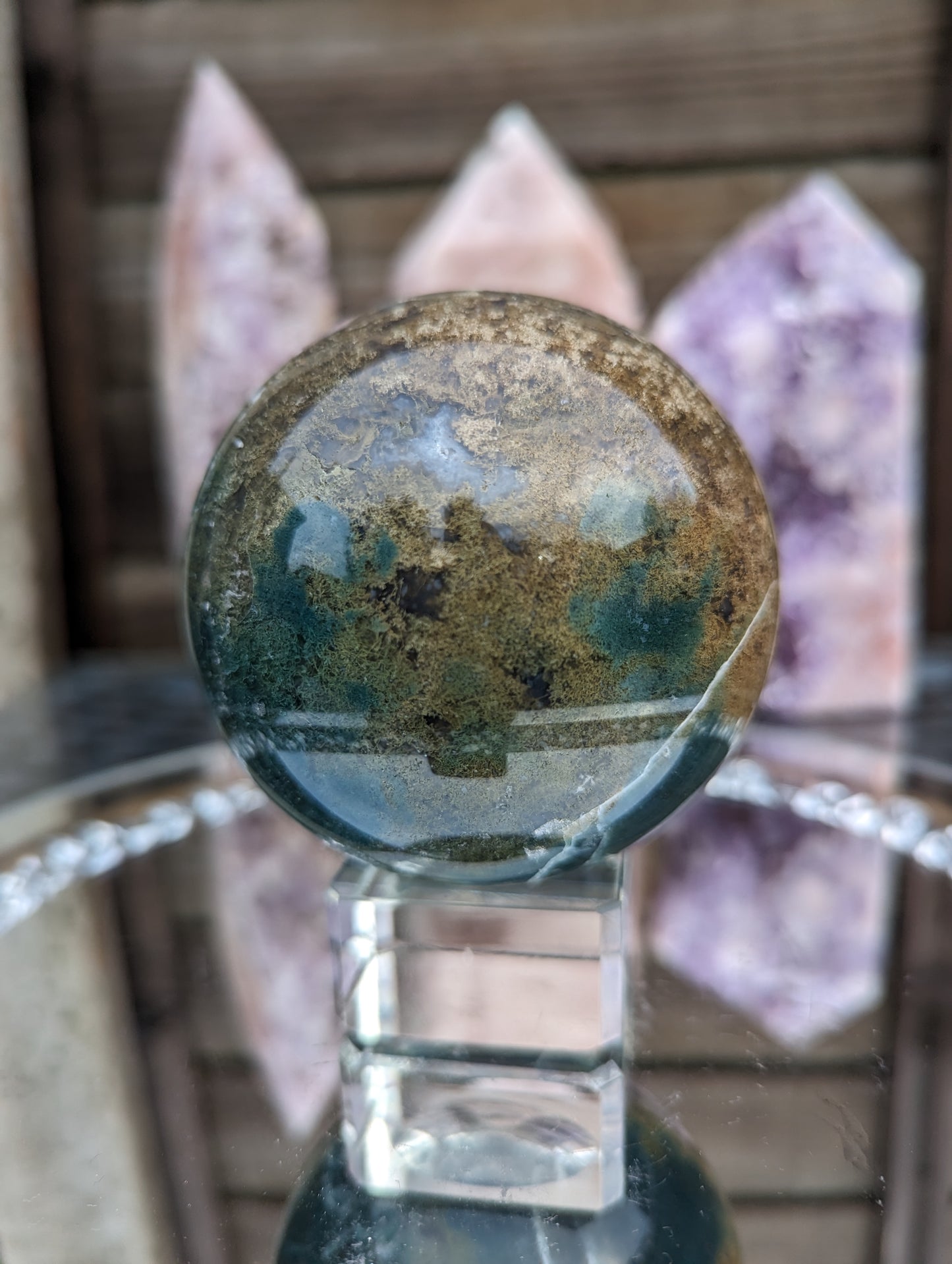 Moss Agate Sphere | Enchanted Grounding