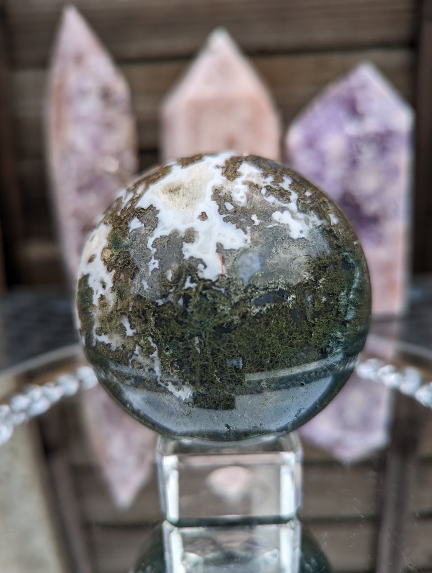 Moss Agate Sphere | Enchanted Grounding