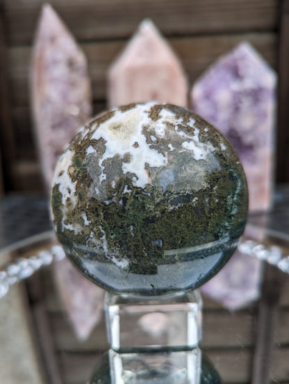 Moss Agate Sphere | Enchanted Grounding