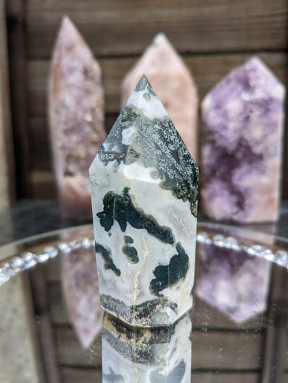 Tree Agate & Quartz Tower | Growth & Connection