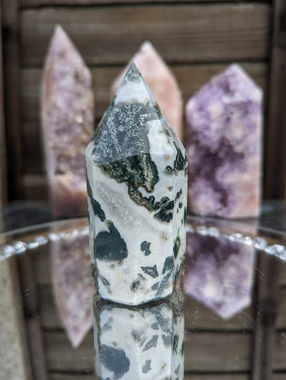 Tree Agate & Quartz Tower | Growth & Connection