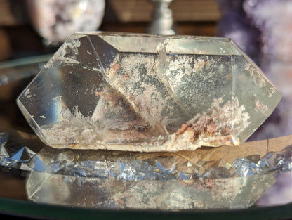 Stunning Lodalite DT with Peachy inclusions and multiple veils