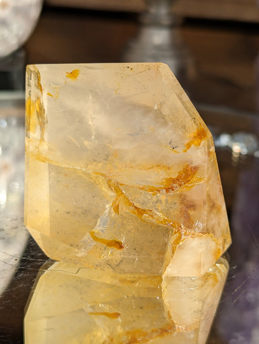 Gemmy Golden Healer Freeform with Girasol Quartz and Dendritic Inclusions