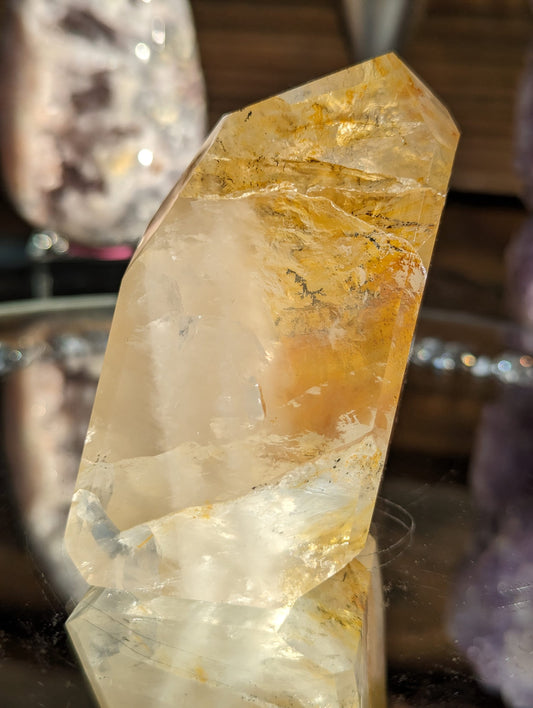 Gemmy Golden Healer Freeform with Girasol Quartz and Dendritic Inclusions