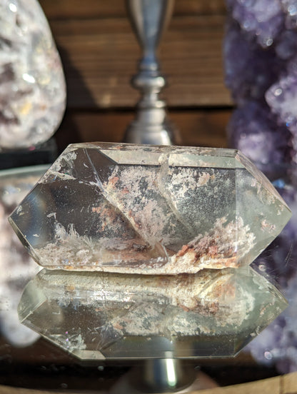 Stunning Lodalite DT with Peachy inclusions and multiple veils