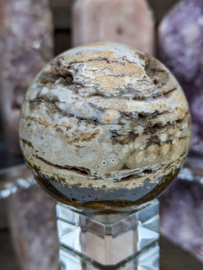 Druzy Chocolate Calcite Sphere