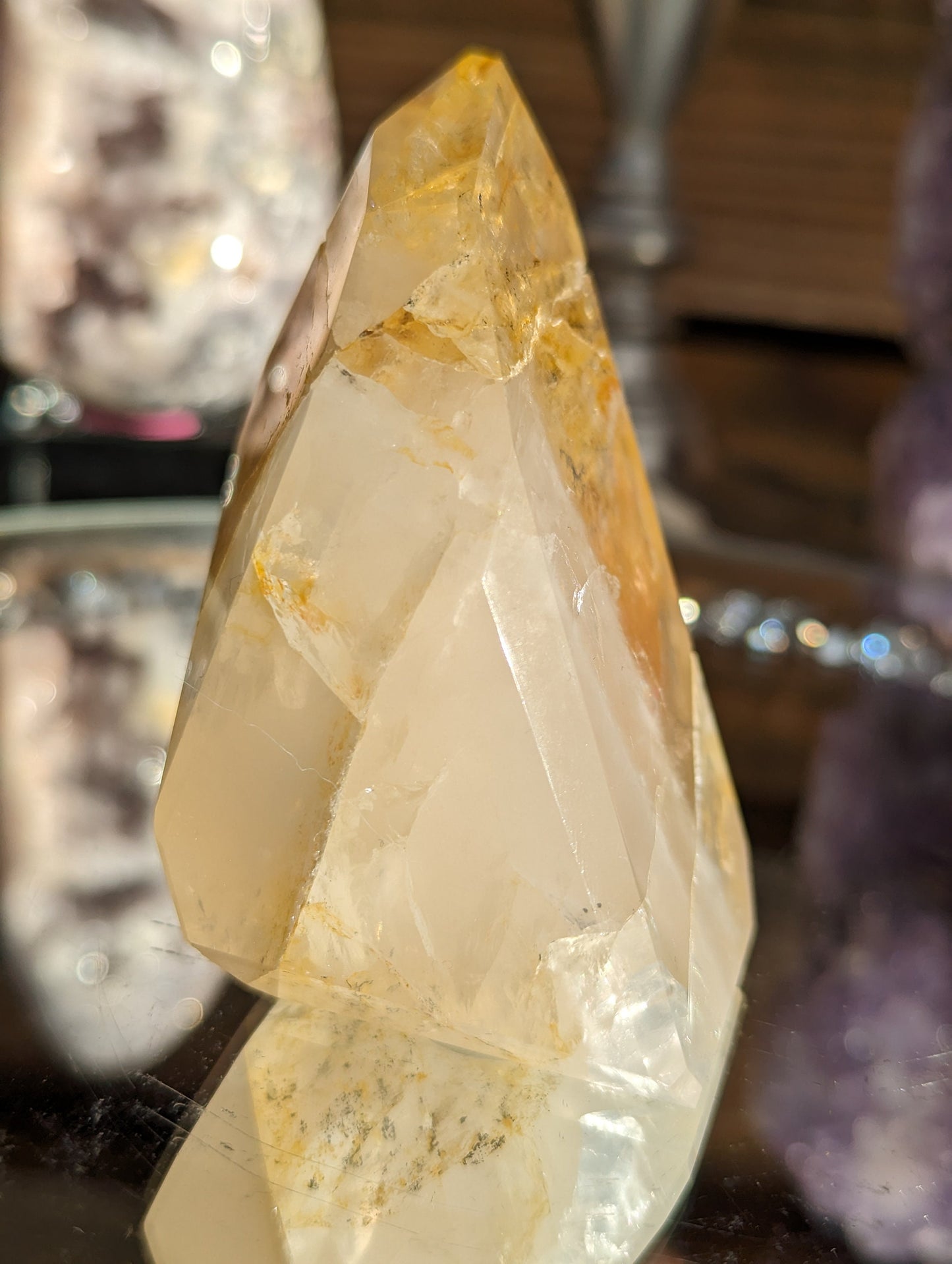 Gemmy Golden Healer Freeform with Girasol Quartz and Dendritic Inclusions