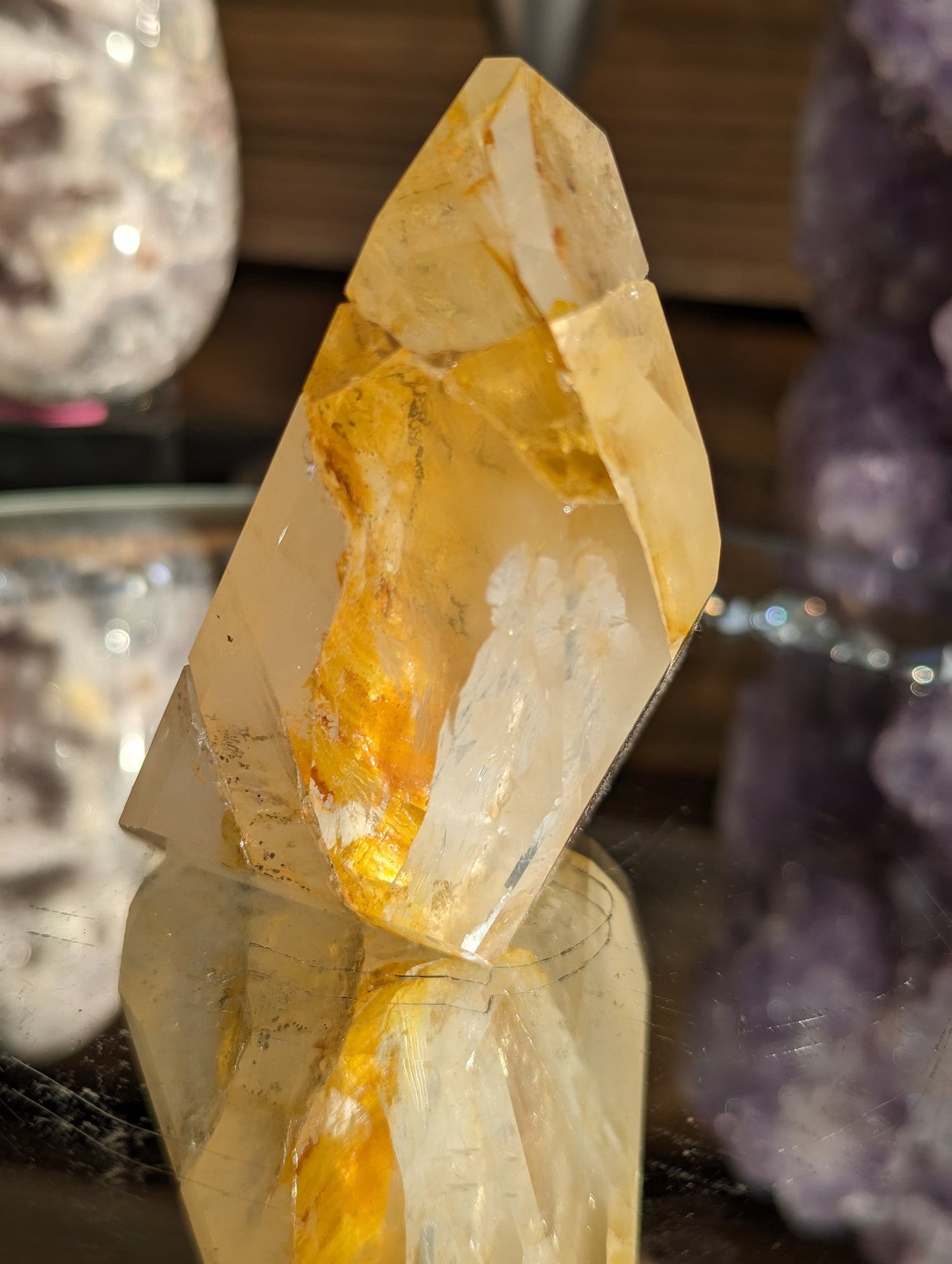 Gemmy Golden Healer Freeform with Girasol Quartz and Dendritic Inclusions
