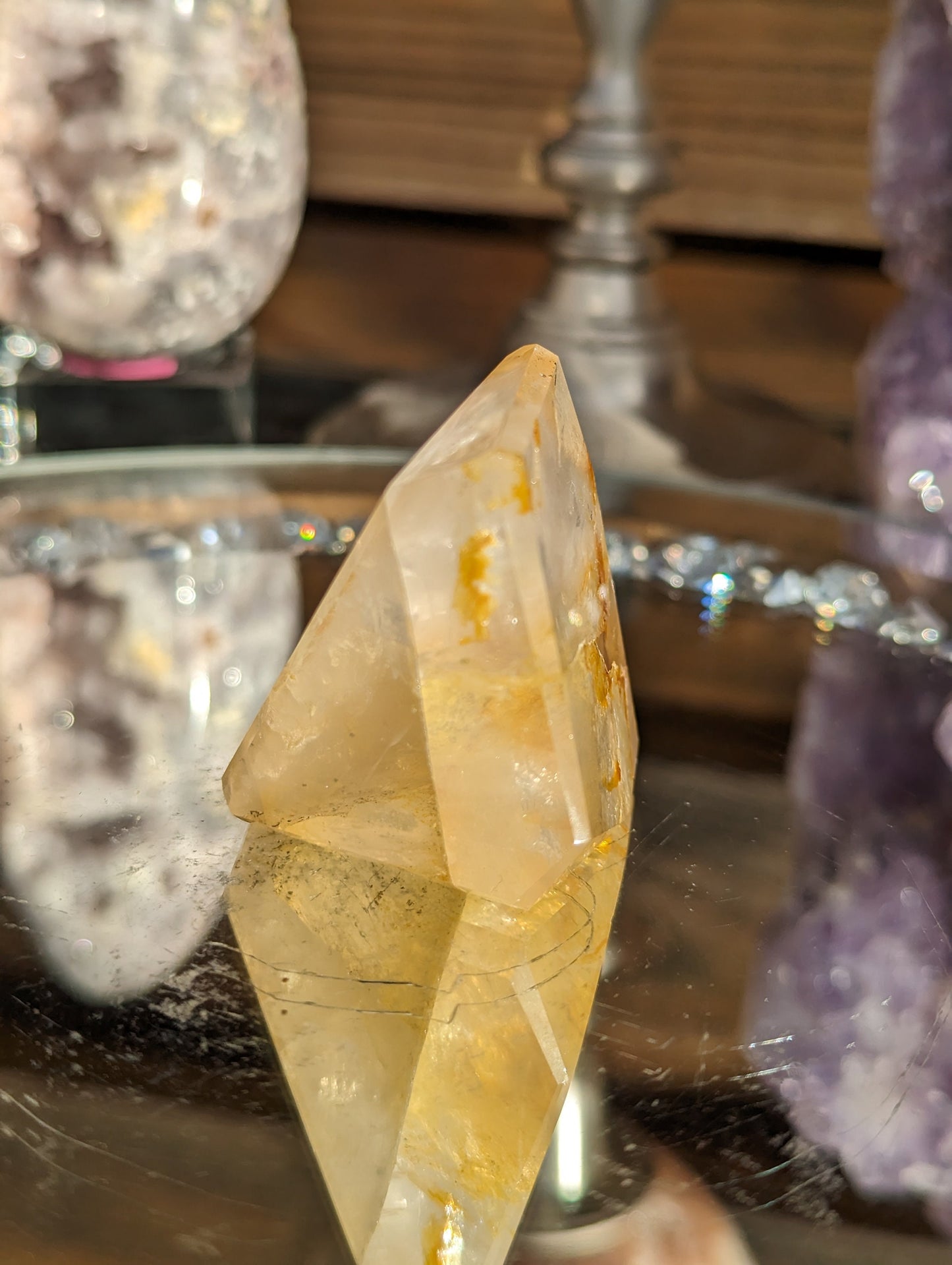 Gemmy Golden Healer Freeform with Girasol Quartz and Dendritic Inclusions