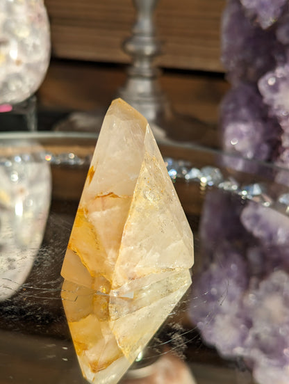Gemmy Golden Healer Freeform with Girasol Quartz and Dendritic Inclusions