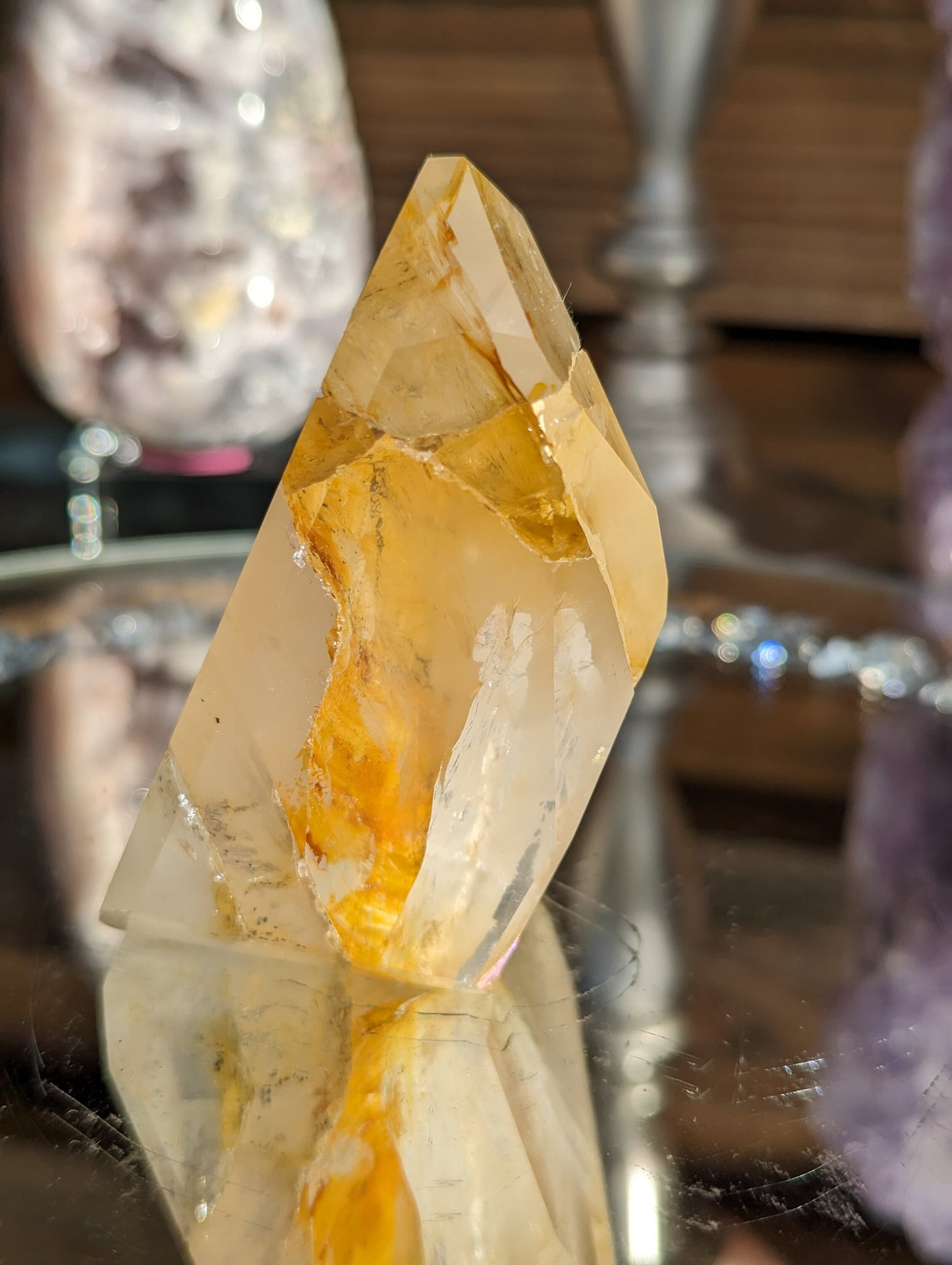 Gemmy Golden Healer Freeform with Girasol Quartz and Dendritic Inclusions