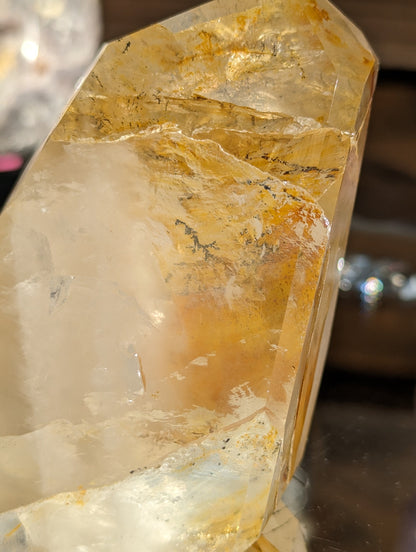 Gemmy Golden Healer Freeform with Girasol Quartz and Dendritic Inclusions