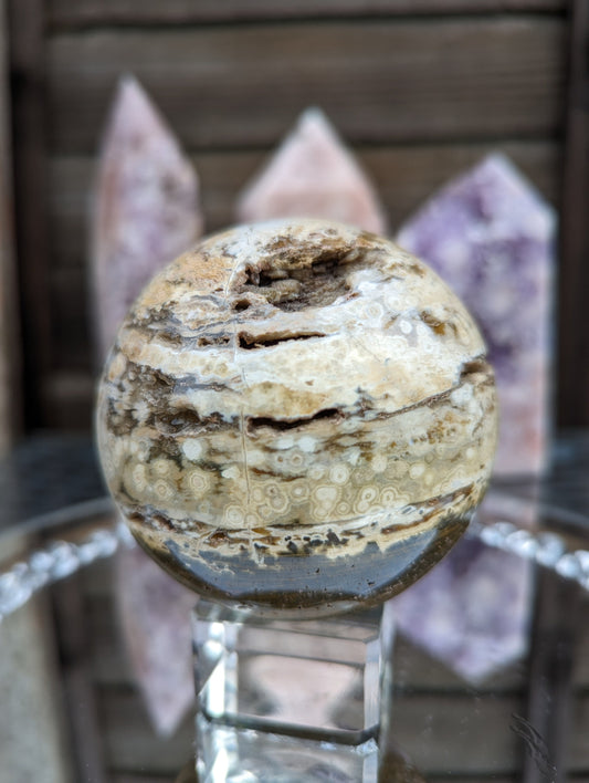Druzy Chocolate Calcite Sphere