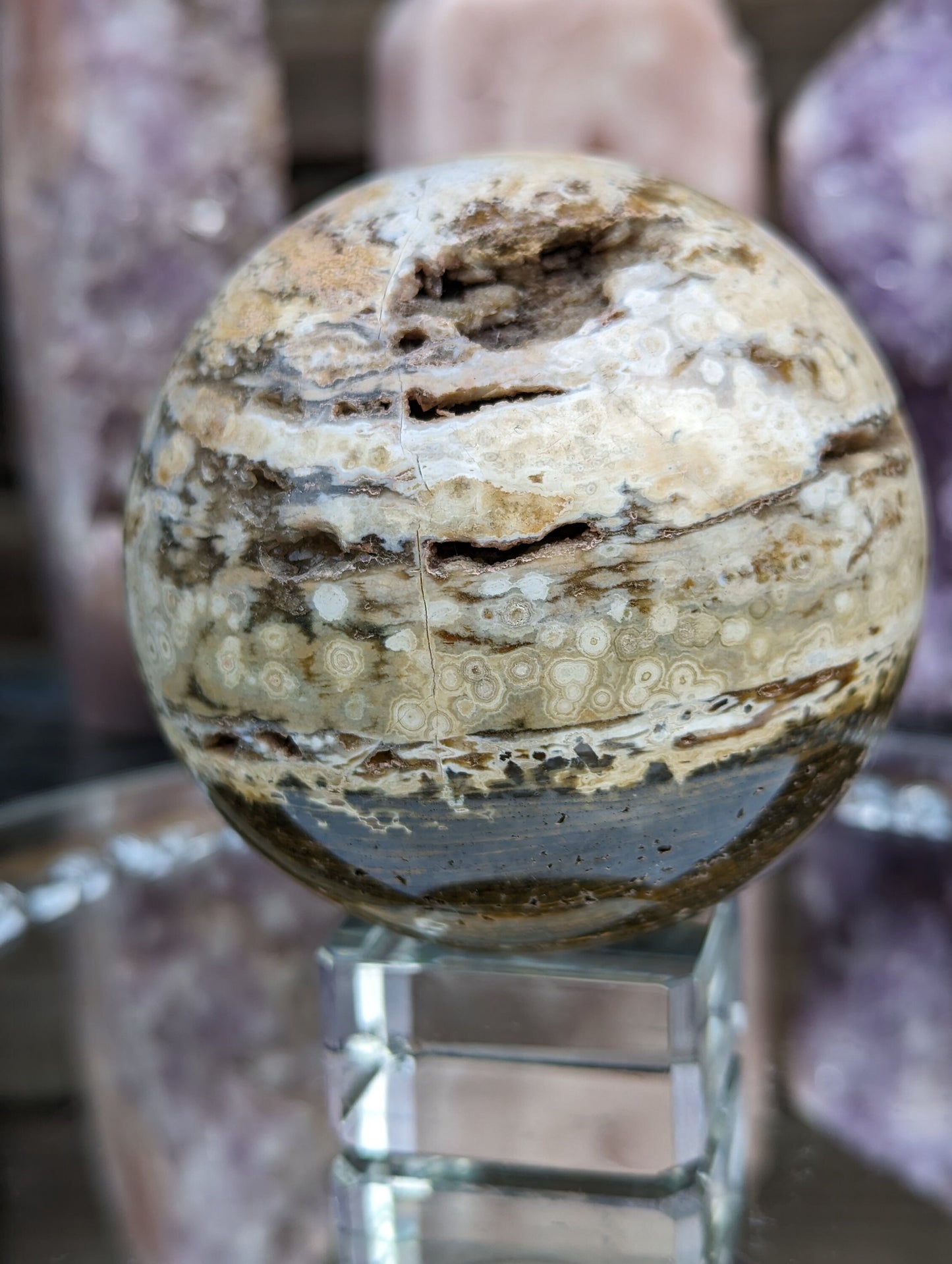 Druzy Chocolate Calcite Sphere