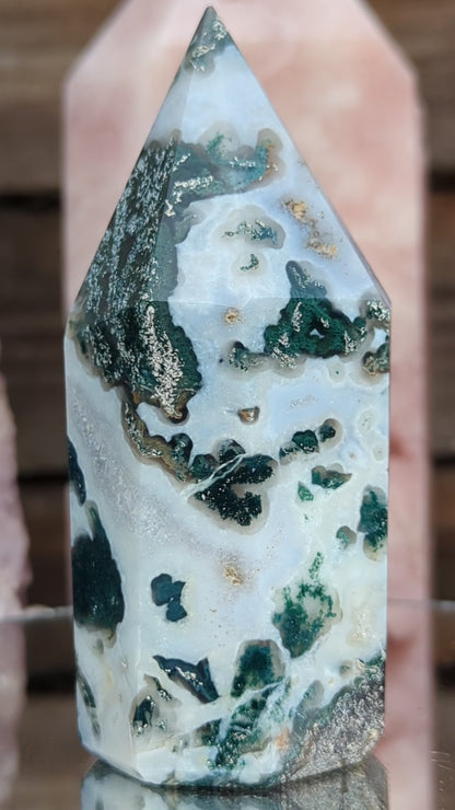 Tree Agate & Quartz Tower | Growth & Connection