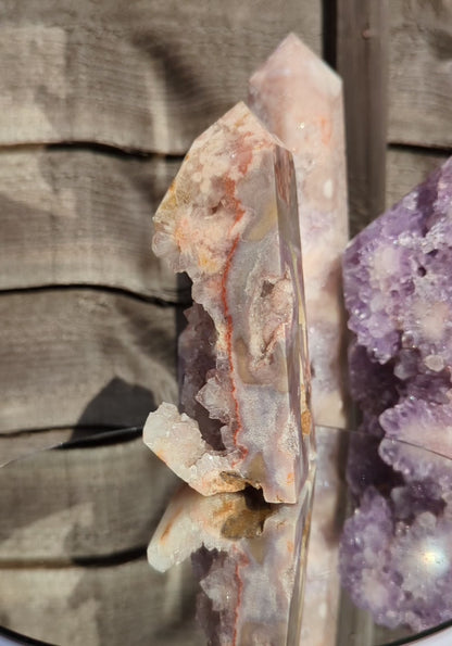 Chunky Amethyst & Hematoid Tower | Power & Balance