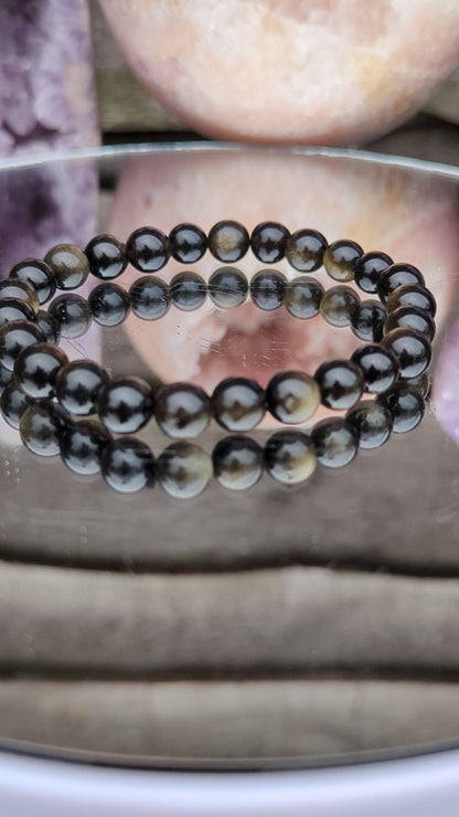 Gold Sheen Obsidian Bracelet | Grounding & Protection