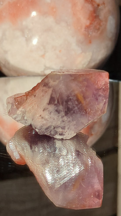 Rose Kissed Elestial Amethyst | Transformation & Healing