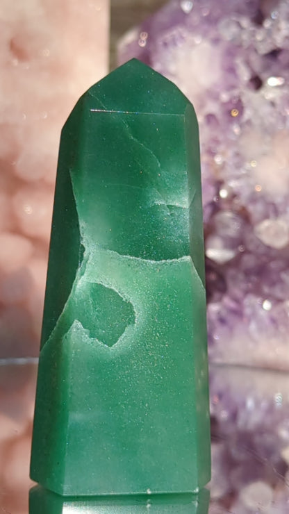 Green Strawberry Quartz Tower | Growth & Empowerment