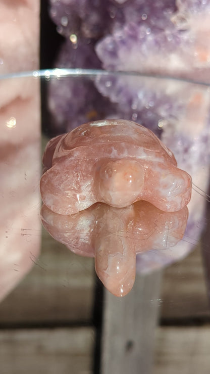 Flower Agate & Pink Amethyst Turtle | Love & Harmony