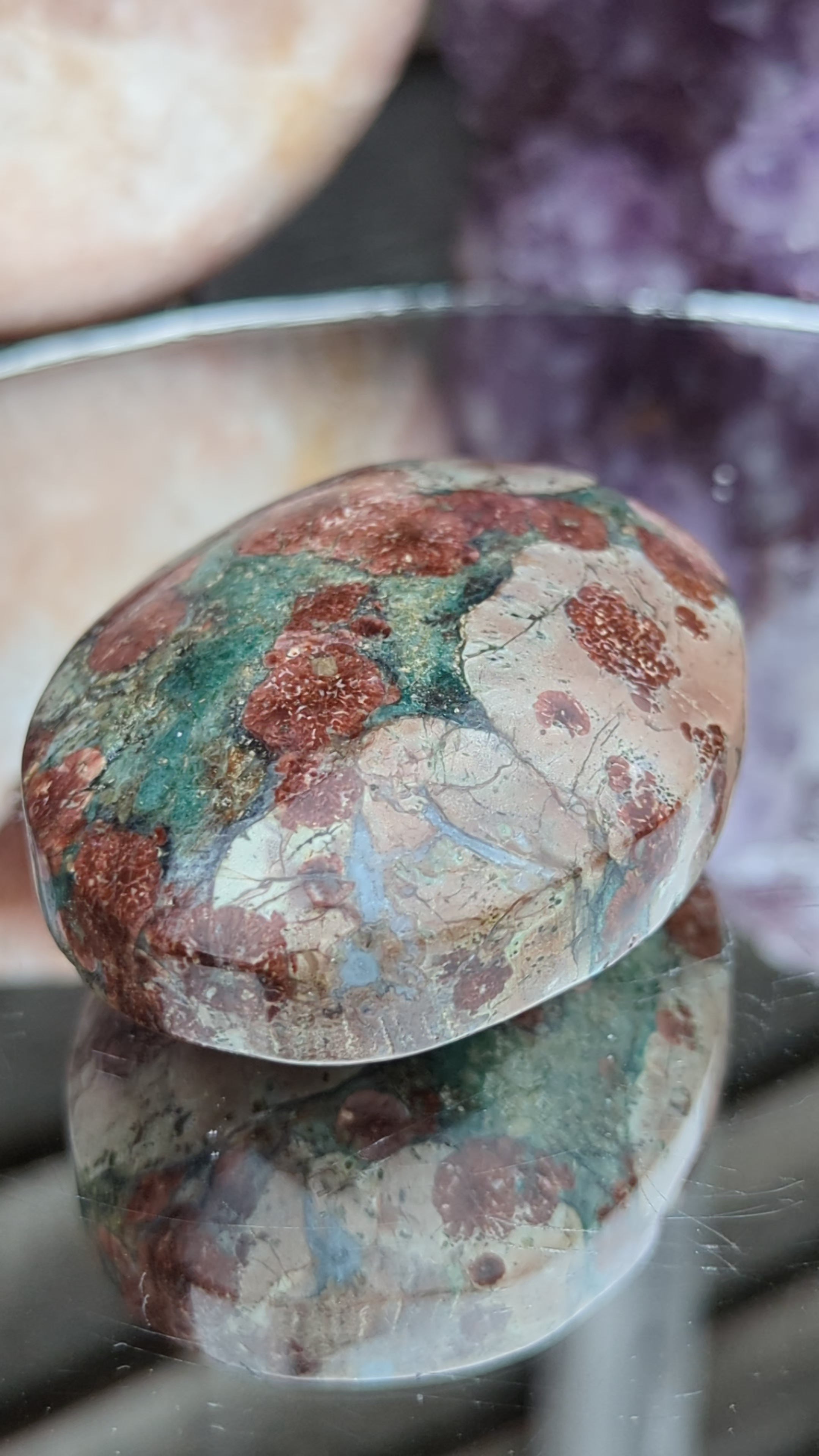 RARE Sakura Jasper Palm Stone | Love & Compassion – TheCrystalUniverse