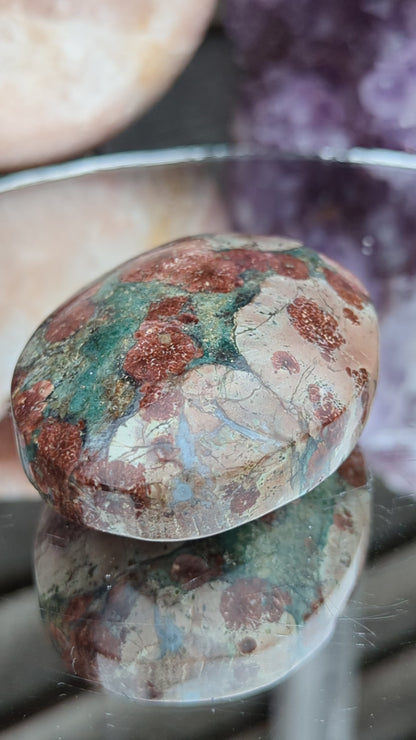 RARE Sakura Jasper Palm Stone | Love & Compassion