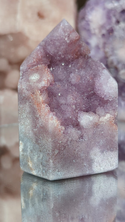 Lilac Pink Amethyst Druzy Tower | Romance & Harmony