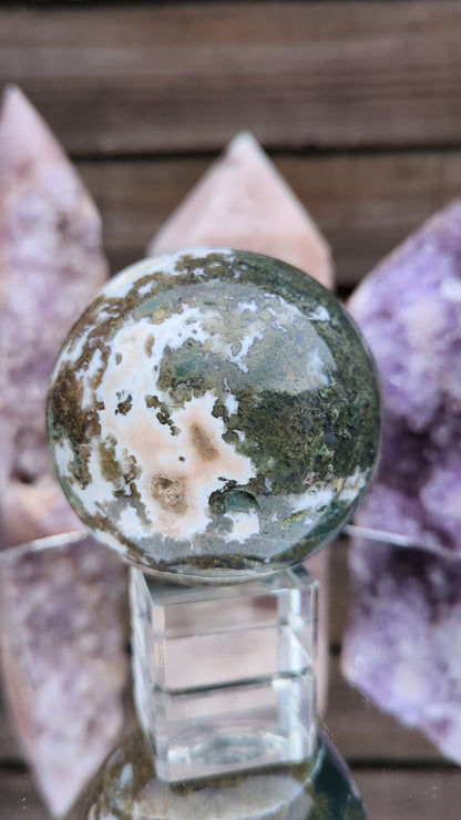 Moss Agate Sphere | Enchanted Grounding