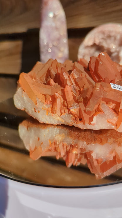 Sunset Orange Tangerine Quartz Cluster | Uplifting Energy