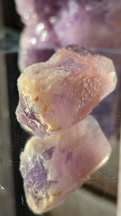 Rose Kissed Elestial Amethyst | Intuition & Protection