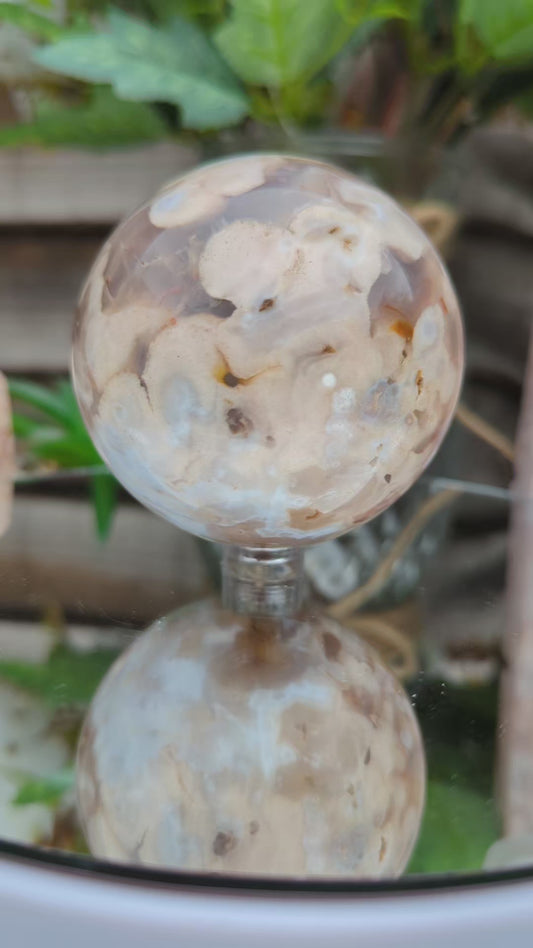 Blossom Flower Agate Sphere | Pink & Peaceful