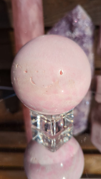 Pink Mangano Calcite Sphere | Self Acceptance